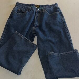 Mens Size 36X30 Stanley Relaxed Fit Dark Blue Jeans.